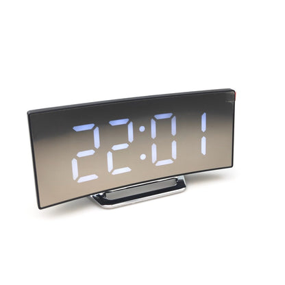 Creative electronic clock large screen curved LED electronic clock mirror clock silent alarm clock factory direct sales 6507