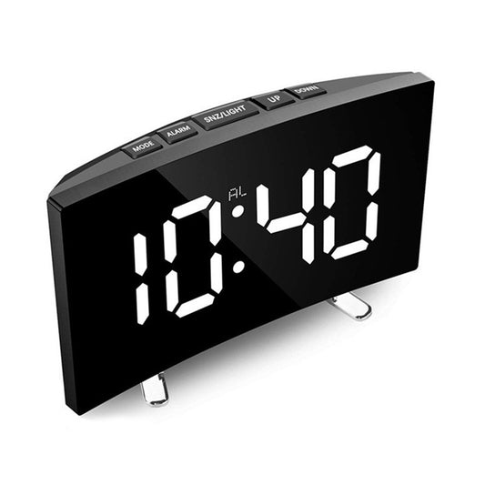 Creative electronic clock large screen curved LED electronic clock mirror clock silent alarm clock factory direct sales 6507
